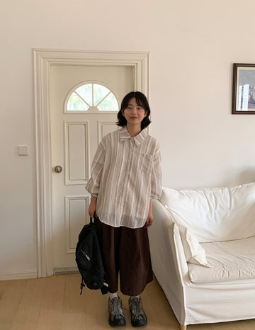 Hisil Vintage Stripe Long Sleeve Shirt